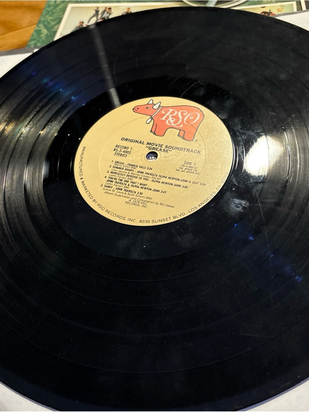 Grease Soundtrack 2LP John Travolta Olivia Newton John records are FAIR! - Picture 2 of 9